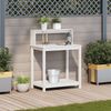 vidaXL Pflanztisch mit Ablagen Weiß 82,5x50x109,5 cm Massivholz Kiefer 832408 Bild 3