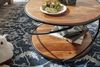 Couchtisch 58 x 58 x 35 cm Sheesham Massivholz / Metall Sofatisch Rund, Design Wohnzimmertisch Kaffeetisch Massiv, Kleiner Tisch Beistelltisch Wohnzimmer Modern mit Stauraum Bild 5