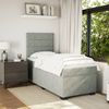 vidaXL Boxspringbett mit Matratze Hellgrau 90x190 cm Samt 3293086 Bild 3