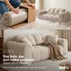skølm 'Vanaheim' Sofa 2 Sitzer mit 2 Kissen, Cloud Sofa beige, Vollschaumcouch mit Federkern und Vakuum-Kompression, kein Aufbau erforderlich Bild 3