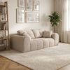 skølm 'Vanaheim' Sofa 2 Sitzer mit 2 Kissen, Cloud Sofa beige, Vollschaumcouch mit Federkern und Vakuum-Kompression, kein Aufbau erforderlich Bild 5