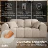 skølm 'Vanaheim' Sofa 2 Sitzer mit 2 Kissen, Cloud Sofa beige, Vollschaumcouch mit Federkern und Vakuum-Kompression, kein Aufbau erforderlich Bild 2