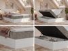 Boxspringbett TRAVIT ZERO mit 7-Zonen-Multipocket-Matratze H3, Doppelbett 180x200 cm mit Topper Visco, zwei Bettkästen, Stauraum - Hellbraun Cord Bild 2
