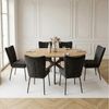 Jiexi Essgruppe Tisch-und Stuhlset, Ausziehbarer Esstisch (110-150 cm) mit 4-6 Stühlen Bild 2