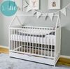 Kids Collective Babybett Beistellbett Kinderbett und Hausbett in einem - 120x60 weiß mit Schublade, höhenverstellbar und umbaubar Bild 3