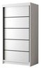 Kleiderschrank Letto IV 100 cm - Modern Schwebetürenschrank, Schiebetürenschrank mit Kleiderstange und Einlegeboden, Schlafzimmerschrank, Schiebetüren - 100x200x58 cm (Weiß) Bild 5