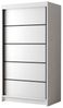 Kleiderschrank Letto IV 100 cm - Modern Schwebetürenschrank, Schiebetürenschrank mit Kleiderstange und Einlegeboden, Schlafzimmerschrank, Schiebetüren - 100x200x58 cm (Weiß) Bild 3