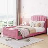 Polsterbett 90x200 cm aus Flanell in Rosa – wandlungsfähig als Schlafsofa mit abgerundetem Bogendesign Bild 2