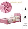 Polsterbett 90x200 cm aus Flanell in Rosa – wandlungsfähig als Schlafsofa mit abgerundetem Bogendesign Bild 4