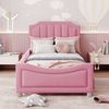 Polsterbett 90x200 cm aus Flanell in Rosa – wandlungsfähig als Schlafsofa mit abgerundetem Bogendesign Bild 3