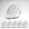 B.K.Licht - 6er Set LED Einbaustrahler 230V, Schwenkbar, warmweißes Licht, LED Strahler für das Badezimmer, IP65, Deckenstrahler, Einbauleuchten, Spots, Badezimmerlampe, 9x4,2 cm (DxH), Weiß Bild 2