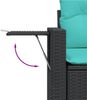 vidaXL 9-teiliges Gartensofa-Set mit Kissen, schwarzes Polyrattan 3220446 Bild 3