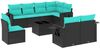 vidaXL 9-teiliges Gartensofa-Set mit Kissen, schwarzes Polyrattan 3220446 Bild 2