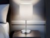 LED Tischleuchte Chrom mit Stoffschirm in Weiß, Höhe 28cm Bild 5