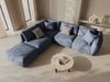 Micadoni Modulares Ecksofa Chris 4-Sitzer Links Strukturierter Stoff Hellgrün Bild 5