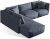 Micadoni Modulares Ecksofa Chris 4-Sitzer Links Strukturierter Stoff Hellgrün Bild 3