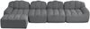 Ecksofa Grau aus granuliertem Fleece, modulares 4-Sitzer Sofa mit Ottoman und 32D-Hochdichtschaum,79x366x165 cm Bild 5