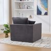 Einzelsitzsofa aus Cord mit Kissen, 101x102,5x84 cm, Dunkelgrau Bild 5