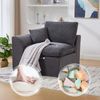 Einzelsitzsofa aus Cord mit Kissen, 101x102,5x84 cm, Dunkelgrau Bild 4