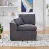 Einzelsitzsofa aus Cord mit Kissen, 101x102,5x84 cm, Dunkelgrau Bild 2