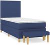 vidaXL Boxspringbett mit Matratze Blau 90x200 cm Stoff 3136971 Bild 2