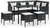 vidaXL 5-tlg. Sofagarnitur in L-Form mit Kissen Poly Rattan Schwarz 318578 Bild 2