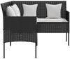 vidaXL 5-tlg. Sofagarnitur in L-Form mit Kissen Poly Rattan Schwarz 318578 Bild 5