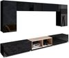 AX LIVING Wohnzimmer Wohnwände Kossana 23 Modern Schwarz/Goldene Eiche Bild 2