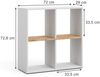 Raumteiler Tetra Weiß/Goldkraft Eiche 72 x 72.6 cm Vicco Bild 2