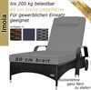 Sonnenliege Imola 5 Sterne Premium Liege aus Polyrattan mit verstellbarer Rückenlehne, inkl. Auflage wie abgebildet, Liegenfarbe Schwarz mit grauer Auflage Bild 2
