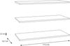 Forte VODOL Einlageböden-Set, 3er Set, ideal für Schränke und Regal der VODOL Serie, Holzwerkstoff, Grau Textilnachbildung, 117,2 cm breit x 52,7 cm hoch x 2,2 cm tief Bild 4