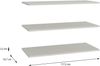 Forte VODOL Einlageböden-Set, 3er Set, ideal für Schränke und Regal der VODOL Serie, Holzwerkstoff, Grau Textilnachbildung, 117,2 cm breit x 52,7 cm hoch x 2,2 cm tief Bild 3