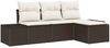 vidaXL Garten-Sofa-Set mit Kissen 4 pcs Braun und Creme Poly-Rattan 3355677 Bild 2