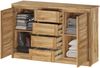 Grifflose Holzkommode Holzschrank mit 4 Schubladen u. 2 Türen Eiche geölt 90.50-34 Bild 3