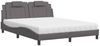 vidaXL Bett "Viana" mit Matratze Grau 160x200 cm Kunstleder 3208806 Bild 2