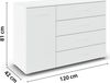 rauch Aditio Box, Kommode, 1-türig, 4 Schubladen, mit Softclose-Funktion, Farbe Weiß, BxHxT 120x81x42cm Bild 4