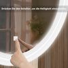 Schminktisch mit LED-Beleuchtung, 4 Schubladen, Gepolsterter Hocker - Ovaler Bild 5
