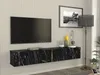 Vente-unique - DINOMA TV unit Holz, Platte Schwarz - B 31,7 cm x H 30 cm x L 181,8 cm Bild 1