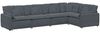 vidaXL Modulares Sofa mit Kissen Samt Dunkelgrau 3321329 Bild 2