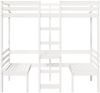 vidaXL Hochbett mit Schreibtisch & Stühlen Weiß 80x200 cm Kiefernholz 3308557 Bild 5