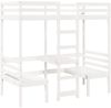 vidaXL Hochbett mit Schreibtisch & Stühlen Weiß 80x200 cm Kiefernholz 3308557 Bild 2