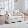 Schlafsofa mit Aufbewahrungstasche & 4 Kissen, Klappsofa aus Chenille, platzsparendes 2-in-1 Sofa Bett,Beige Bild 5
