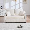 Schlafsofa mit Aufbewahrungstasche & 4 Kissen, Klappsofa aus Chenille, platzsparendes 2-in-1 Sofa Bett,Beige Bild 2
