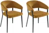 Vente-unique - AVRELA Stuhl Stoff Gelb - B 55 cm x H 77 cm x L 56 cm Bild 3