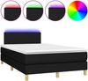 vidaXL Boxspringbett mit Matratze & LED Schwarz 120x190 cm Stoff 3270076 Bild 2