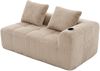 2-Sitzer Sofa aus Cord 158x93x61 cm mit Seitenfächern & Rückenkissen, beige Bild 5