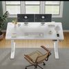 JUMMICO Schreibtisch elektrisch höhenverstellbar mit USB-Ladeanschluss, Weiß, 140x60 cm Bild 2