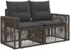 vidaXL Gartensofa-set 14 pcs Grau und Dunkelgrau Poly-Rattan 3435290 Bild 5