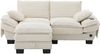 2-Sitzer Sofa aus Cord mit Hocker & USB-C-Anschluss, 190 x 132 x 84 cm, Beige Bild 5
