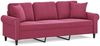 vidaXL 3-Sitzer-Sofa mit Zierkissen Weinrot 180 cm Samt 3200959 Bild 2
